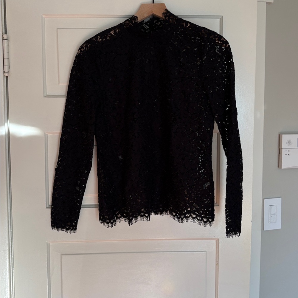 J. Crew Black Lace Blouse